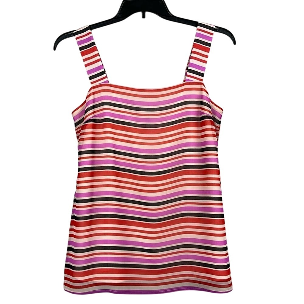 Cabi Sleeveless‎ Cami Blouse Multi Color Striped Womens Size Small Lined